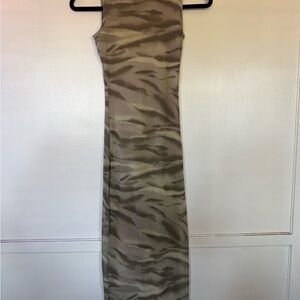 See You Monday Beige and Brown Sleeveless dress